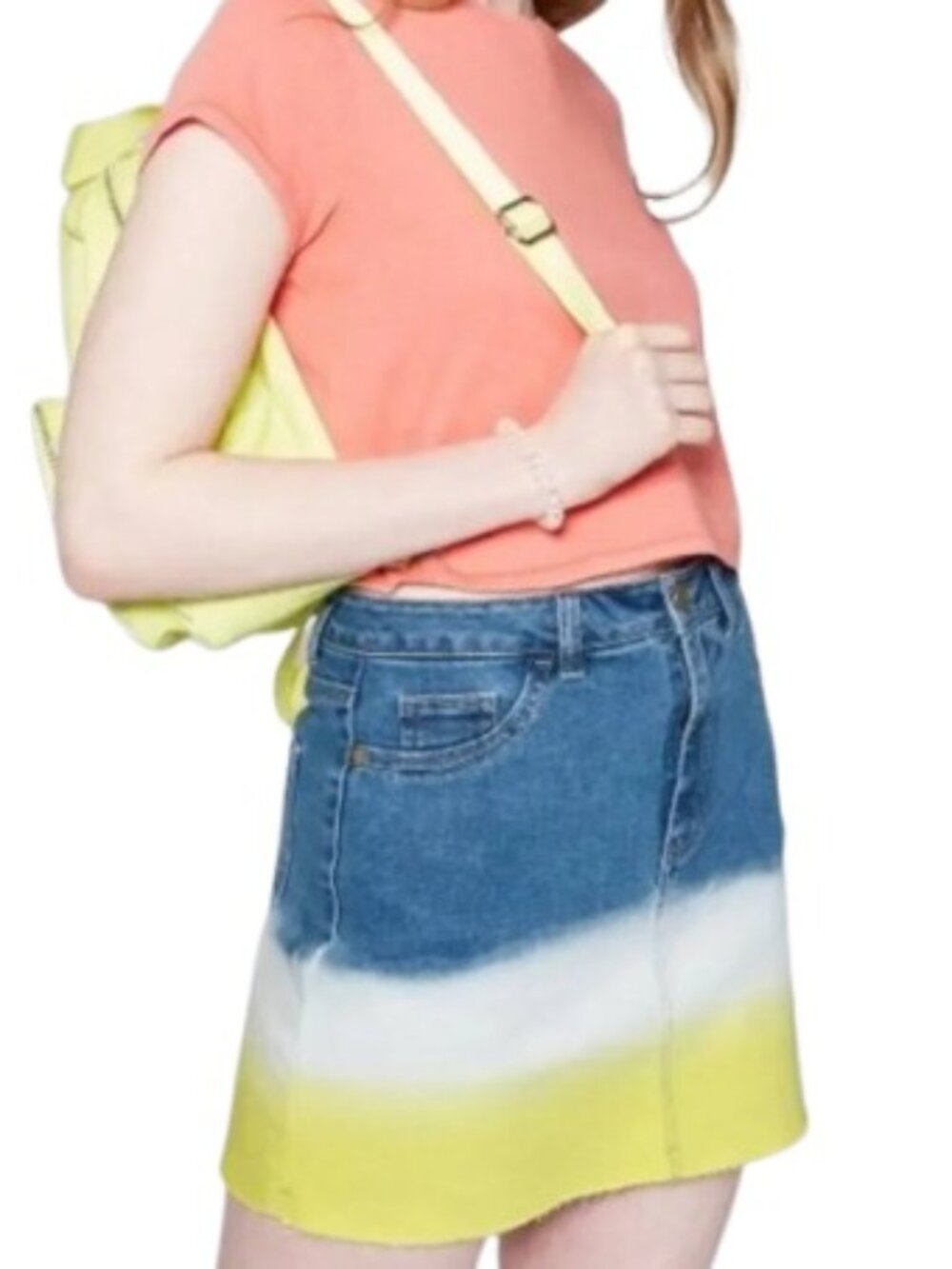 Wild Fable Womens High Rise Denim Mini Skirt Blue Ombre Dip Dye 6 New